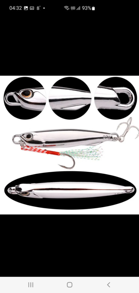 루어 낚시 미끼 금속 바다 민물 태클 지그 스푼 메탈 이미지