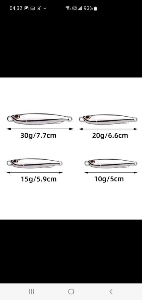 루어 낚시 미끼 금속 바다 민물 태클 지그 스푼 메탈 이미지