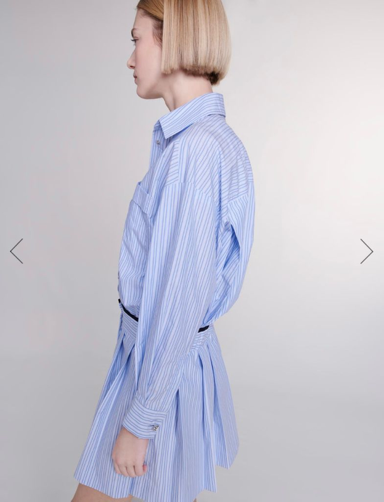 마쥬 Maje 스트라이프 셔츠 원피스--1