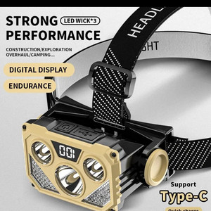 헤드렌턴 USB 충전식 C타입 낚시 작업 캠핑 5구 라 이미지