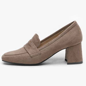 사뿐 포미에 모카 다크 베이지 브라운 스웨이드 로퍼 신발 230