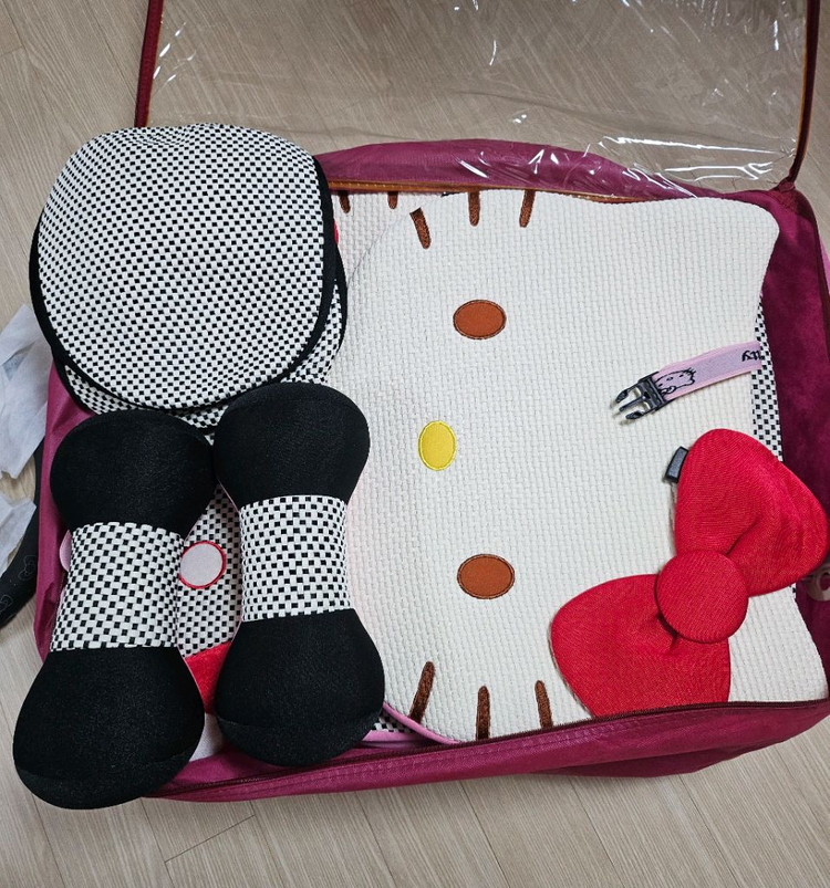 키티 차량용품 시트커버 헬로키티 매쉬 통기성 시트커버 세트 #완전새거# 이미지