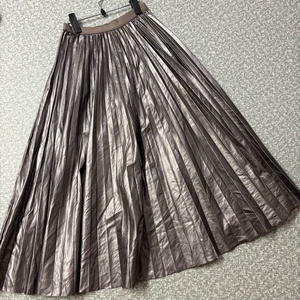 오르 플리츠 에코 비건 레더 스커트 가죽 주름 orr 메탈