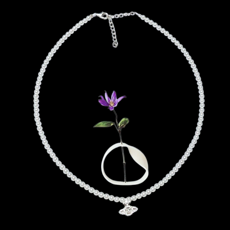 S925 실버 우주선목걸이 행성 목걸이--3