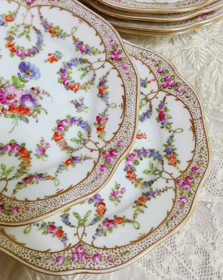 독일 엔틱 드레스덴 접시/플레이트 이미지