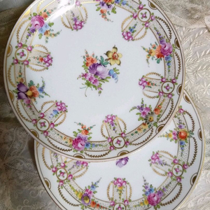독일 엔틱 드레스덴 갈란드 플레이트/접시 이미지