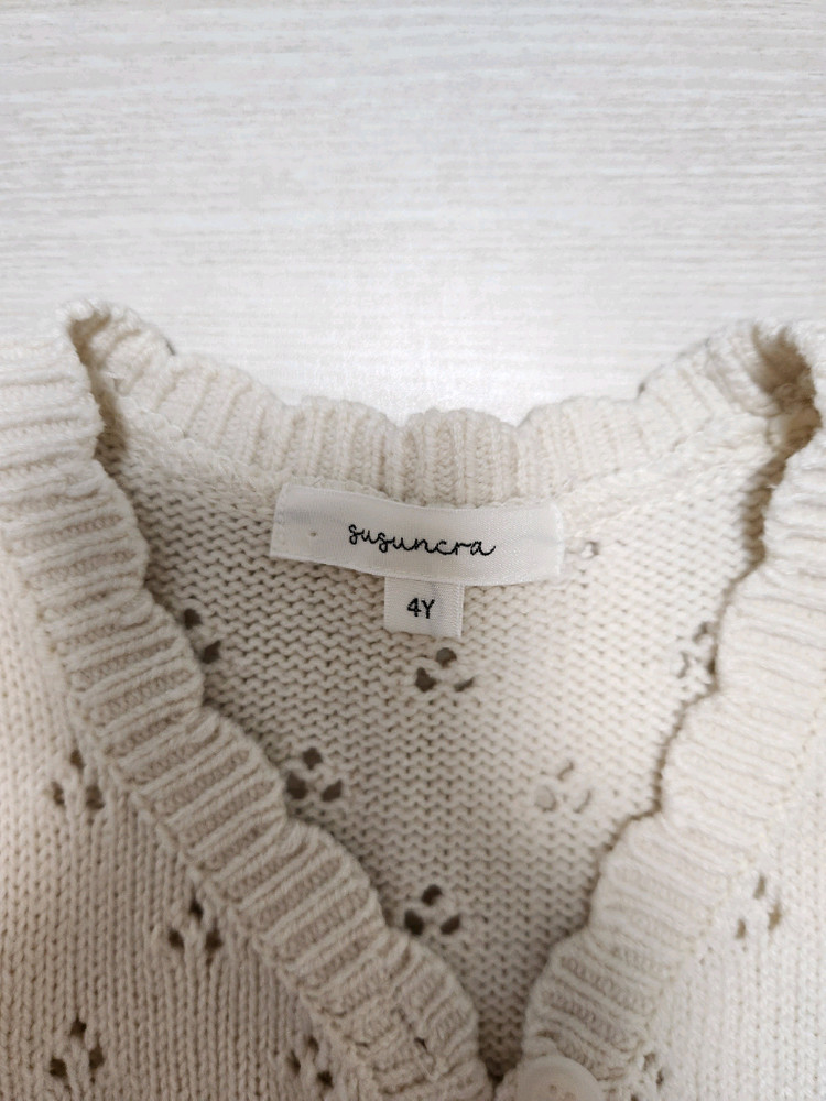 슈슈앤크라 니트 조끼 4y--1
