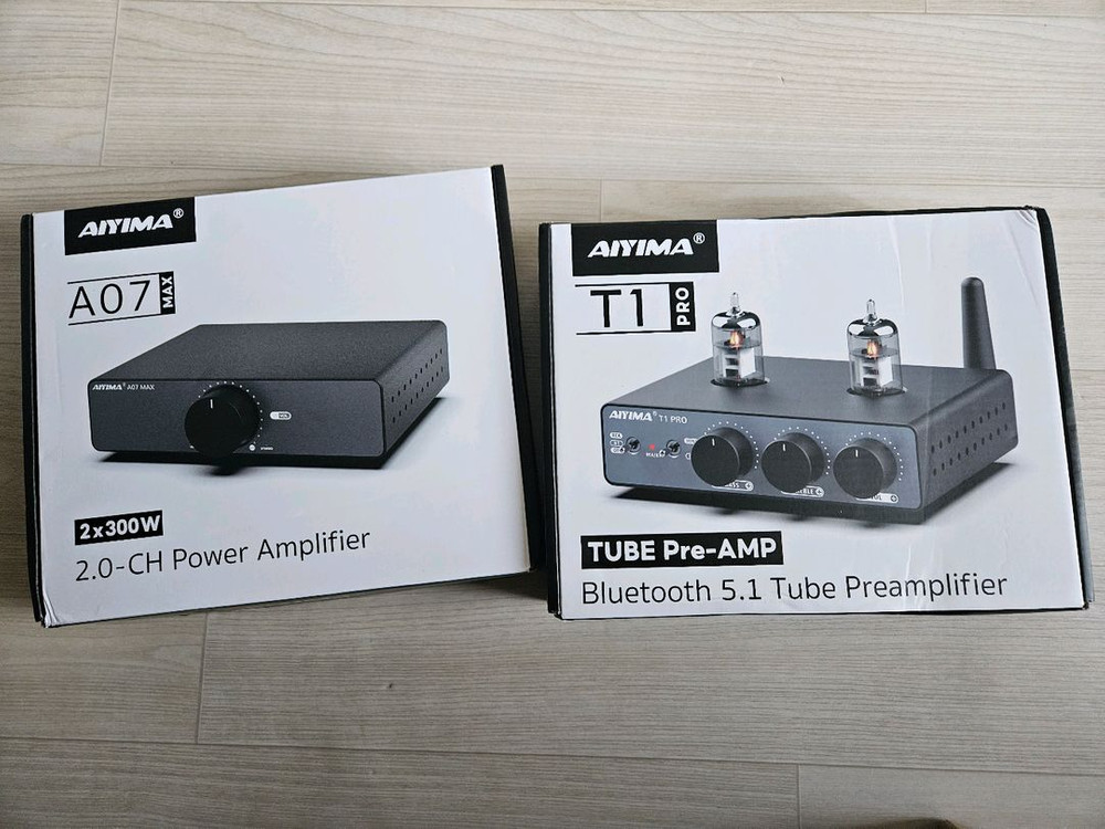 Aiyima a07 max, t1 pro 진공관 프리 파워앰프 이미지
