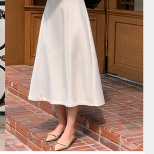 피치기모 스퀘어넥 아이보리 롱원피스 S