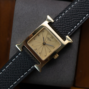 에르메스 H아워 골드 스몰 쿼츠 시계