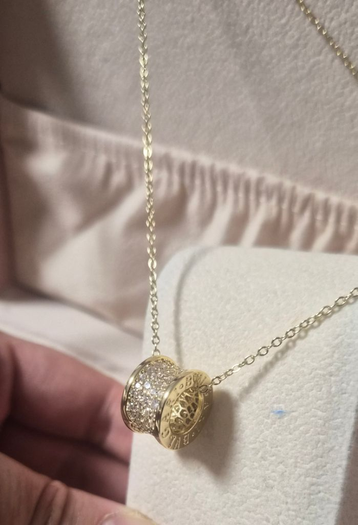 불 목걸이 고급목걸이 명품스타일 목걸이 옐골 비제로원 파베 큐빅 (새상품) 이미지