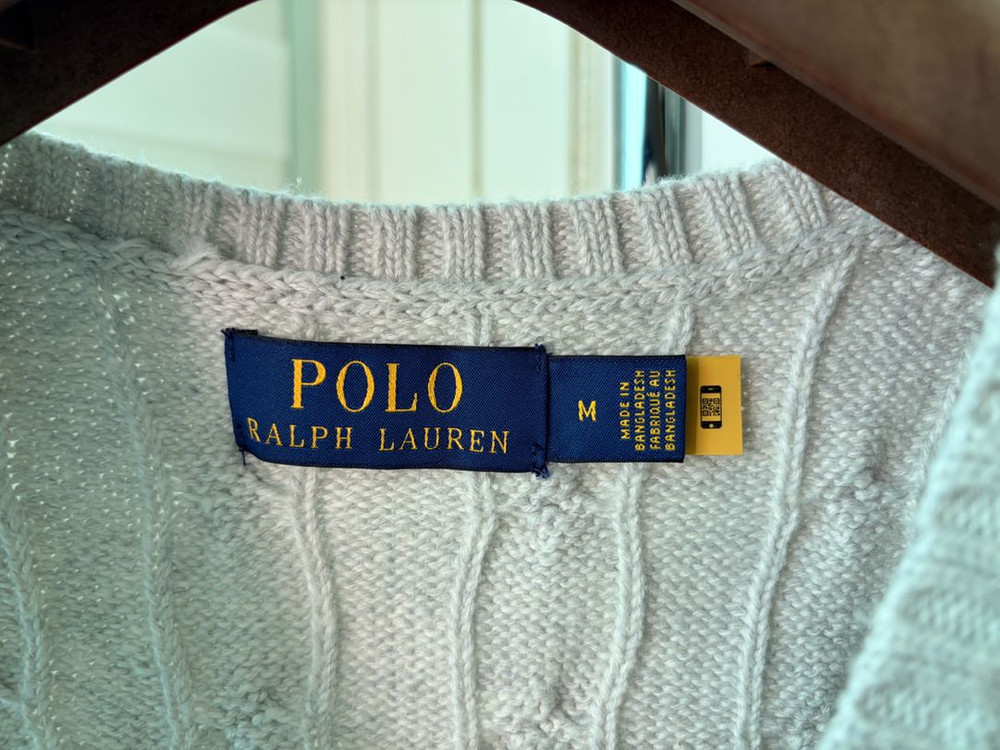 폴로 랄프로렌 케이블 니트 코튼 스웨터 베스트 M(100) 그레이컬러 새것--8