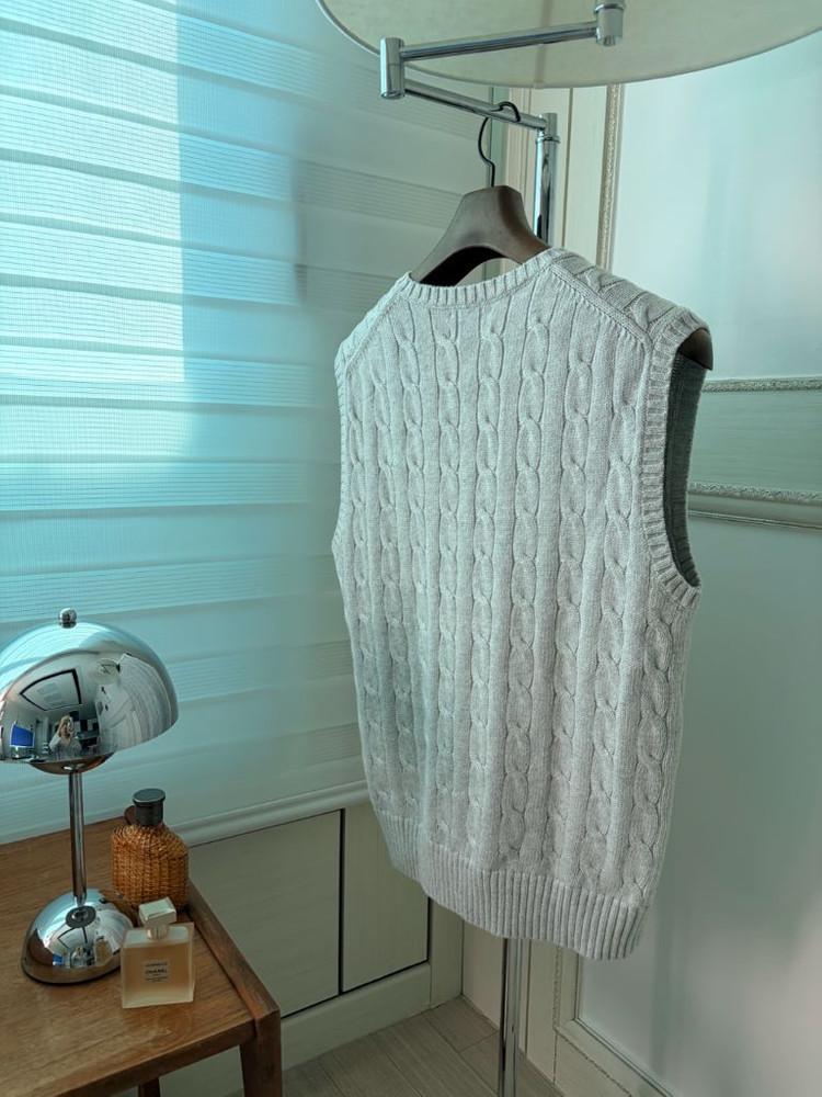 폴로 랄프로렌 케이블 니트 코튼 스웨터 베스트 M(100) 그레이컬러 새것--9