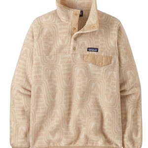 (W) 파타고니아 라이트웨이트 신칠라 스냅-T 플리스 풀오버 플로우 다이노 화이트 팝니다.