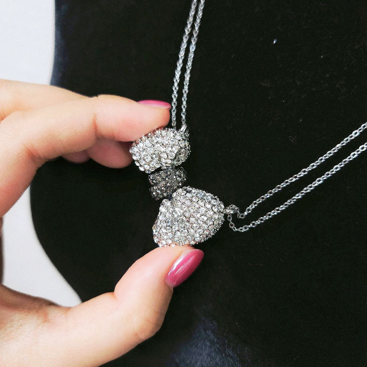 [새상품,선물박스포장]주문제작 229개 스와로브스키스톤 리본 투톤 목걸이/귀걸이 반지 팔찌 진주 샤넬 14k 18k--3