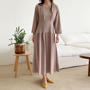 새상품)여성 치마 주름 롱 원피스 이미지