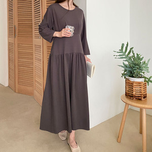 새상품)여성 치마 주름 롱 원피스 이미지