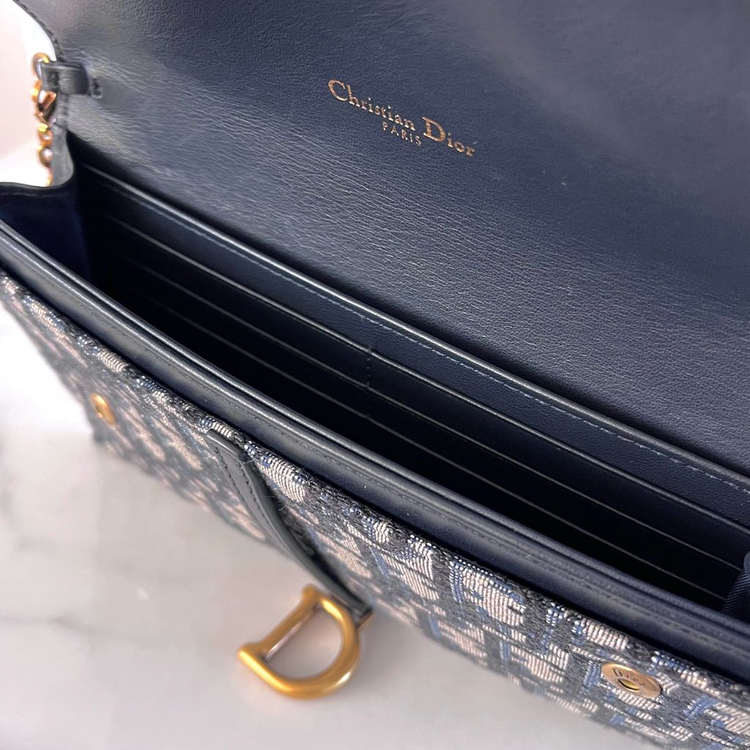 [S급/정품] 디올 새들 스몰 체인 파우치 지갑 woc 숄더백 가방--3