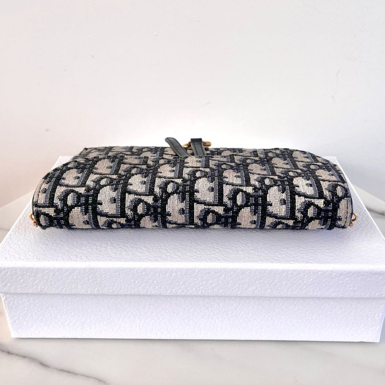 [S급/정품] 디올 새들 스몰 체인 파우치 지갑 woc 숄더백 가방--5