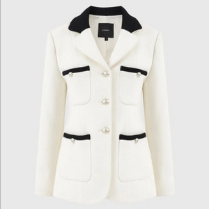 룩캐스트 아이보리 나디아 콤비 울 자켓 M