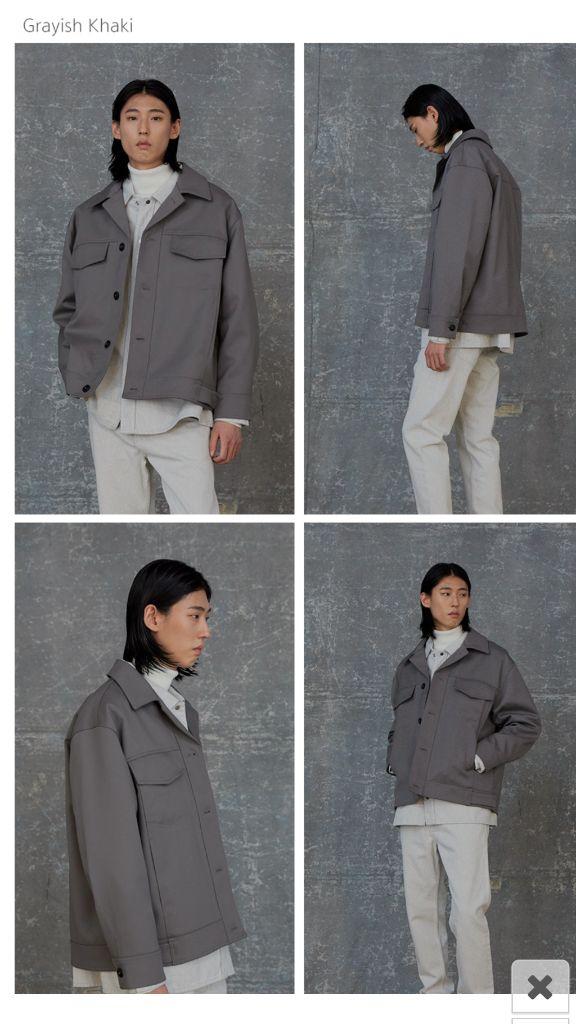 (새제품) 자바나스 미니멀 익스트림 울 트러커 자켓 그레이쉬 카키 M 사이즈(크게나와 L 100사이즈 정도) 이미지