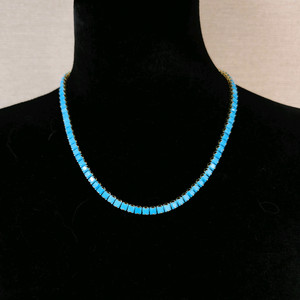 [새상품,선물박스포장]행운을 가져다주는 천연 터키석 골드 목걸이+팔찌 남자 여자/귀걸이 반지 진주 스와로브스키 반클