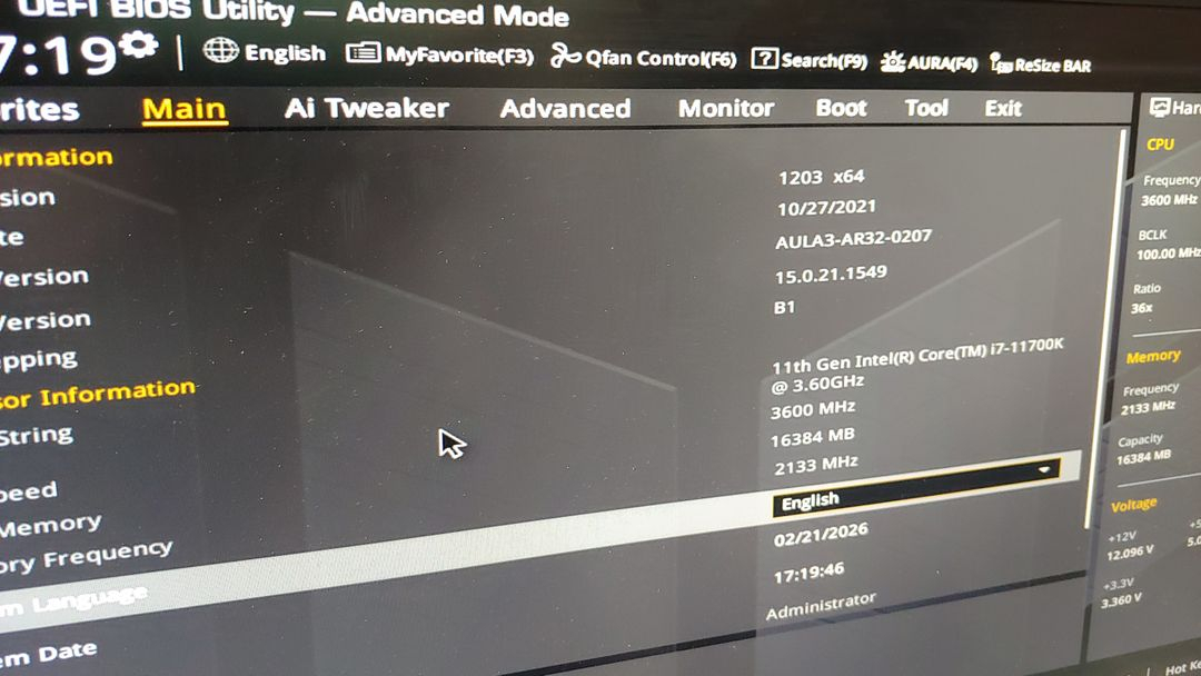 인텔 i7 11700K CPU,DDR4램 8Gx2,SSD 세트 팝니다.. 이미지