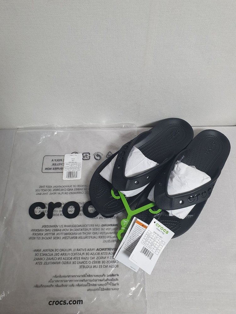 크록스 바야2 플립플랍 블랙 270mm 새상품 쪼리 이미지