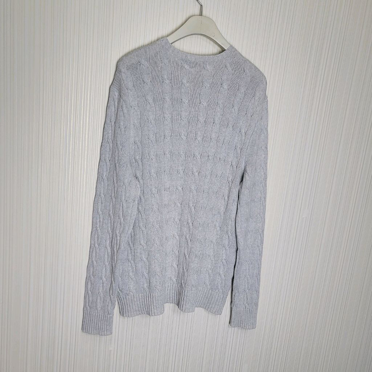 L 폴로 케이블 니트 라이트그레이 라운드 랄프로렌--2