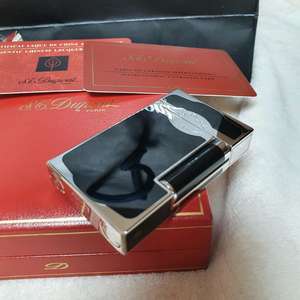 [새상품급,풀세트] 듀퐁라이터 라인2 신형 ca16787 블랙 래커 팔라듐 백금 쌍불 듀퐁 라이타