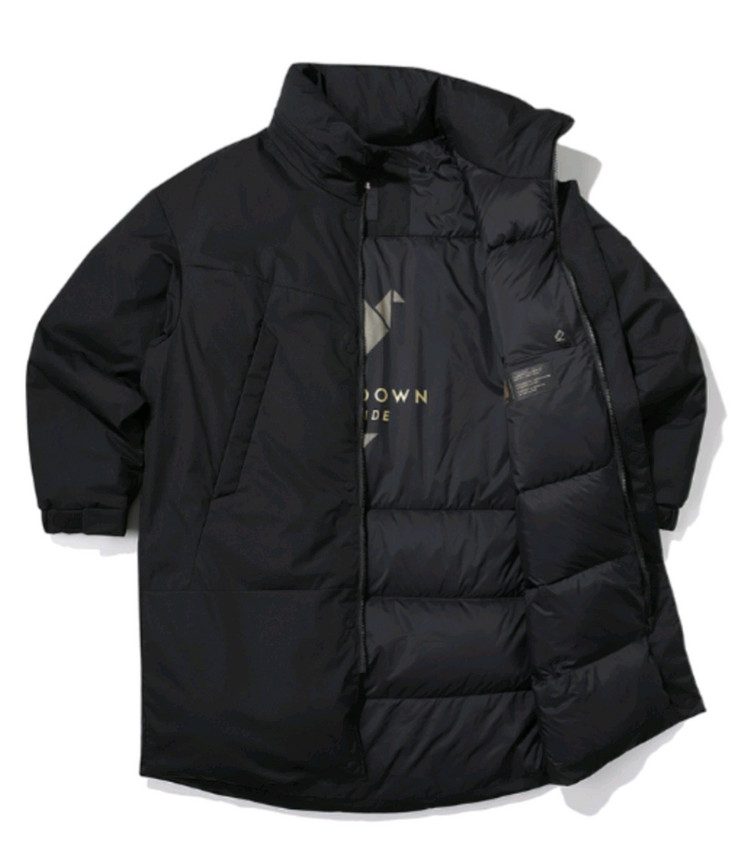 (새제품)K2 씬에어 롱패딩 구스다운 남성 블랙110 이미지