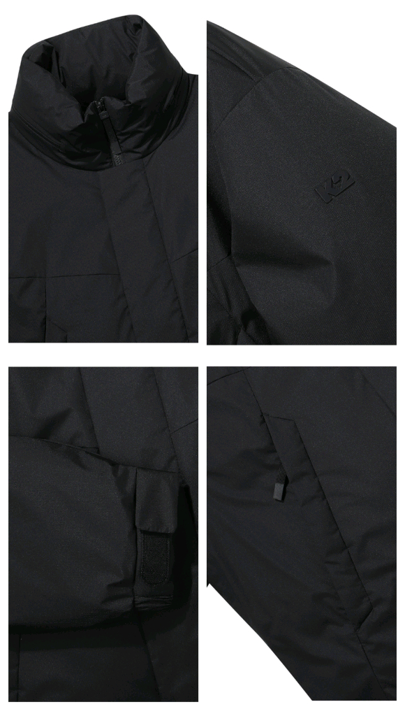 (새제품)K2 씬에어 롱패딩 구스다운 남성 블랙110 이미지