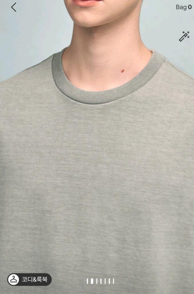 한섬 타임옴므 패널 라운드넥 슬릿 남성 티셔츠 이미지