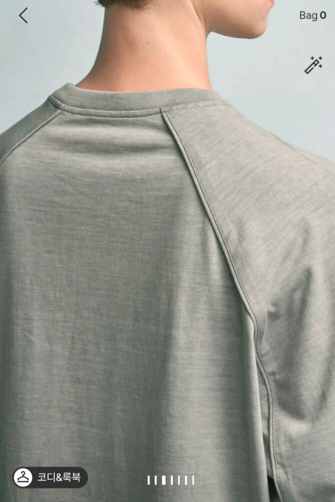 한섬 타임옴므 패널 라운드넥 슬릿 남성 티셔츠 이미지