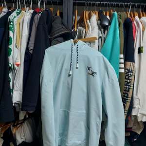 버버리 스카이블루 기사 로고 자수 후드티 Xl 정품검수완료 이미지