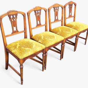 영국 앤틱 인레이 다이닝 체어 세트