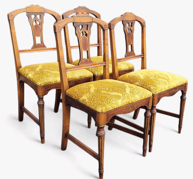 영국 앤틱 인레이 다이닝 체어 세트--1