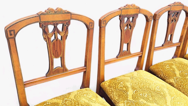 영국 앤틱 인레이 다이닝 체어 세트--3