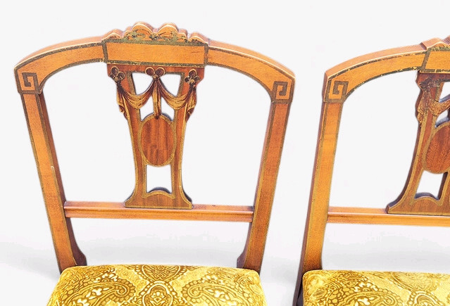 영국 앤틱 인레이 다이닝 체어 세트--4