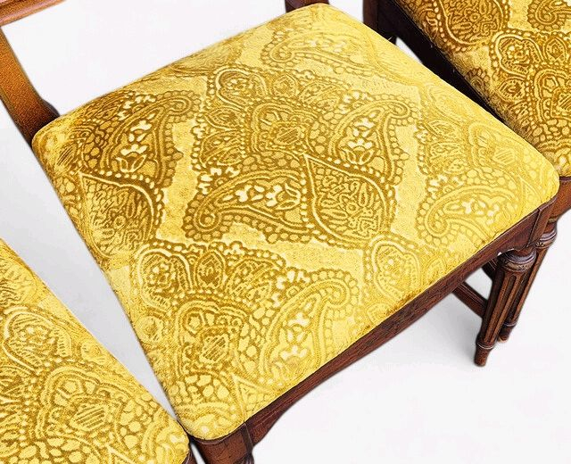 영국 앤틱 인레이 다이닝 체어 세트--5