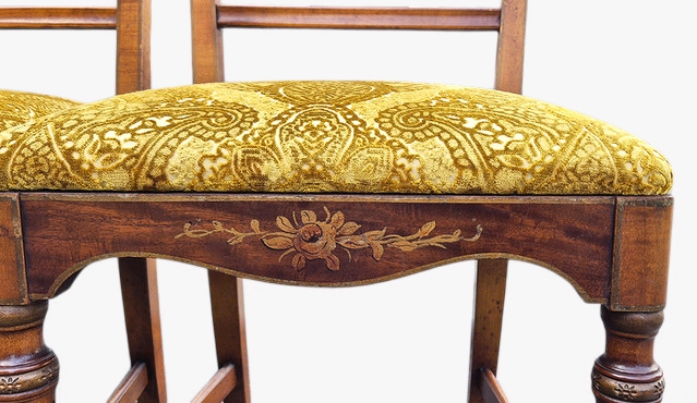 영국 앤틱 인레이 다이닝 체어 세트--6