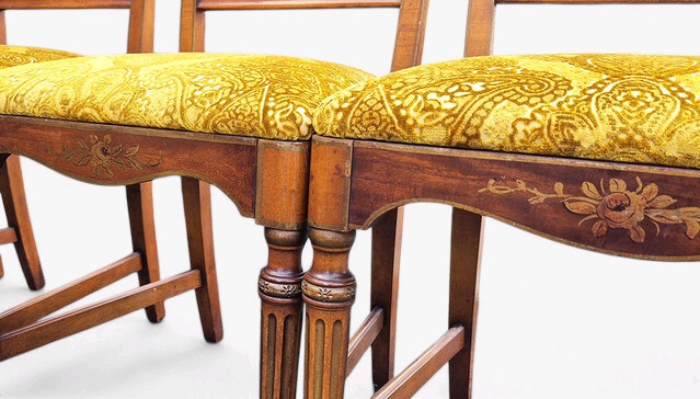 영국 앤틱 인레이 다이닝 체어 세트--7