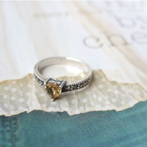 시트린 원석 실버 반지 13호 은반지(구게이지) 이미지