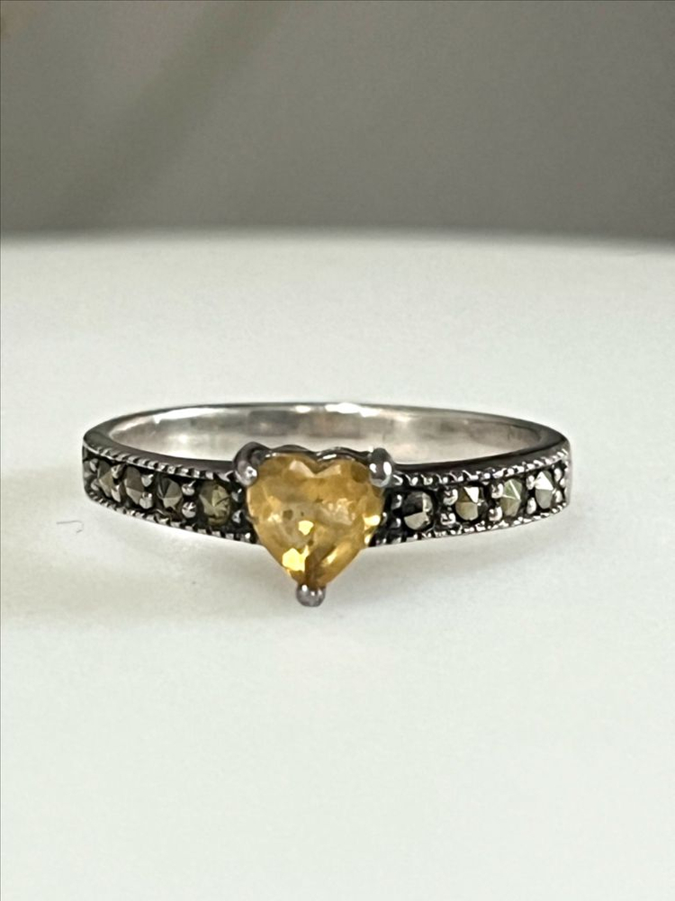 시트린 원석 실버 반지 13호 은반지(구게이지) 이미지