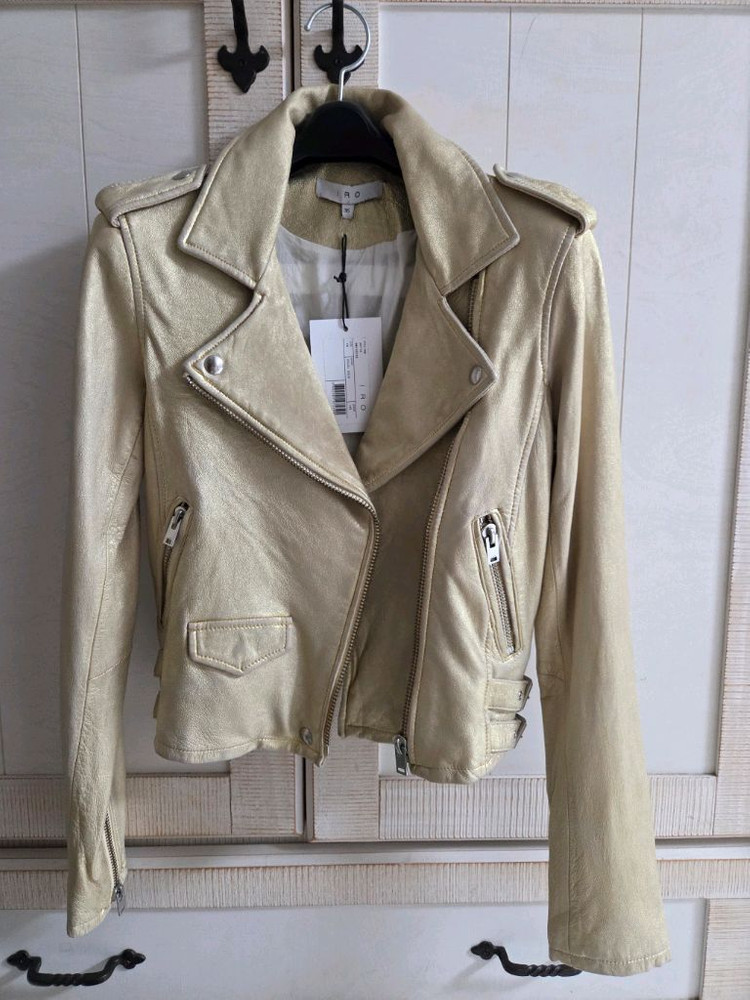 이로 IRO 레더자켓 골드펄 36사이즈--1