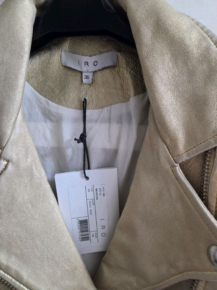 이로 IRO 레더자켓 골드펄 36사이즈--3