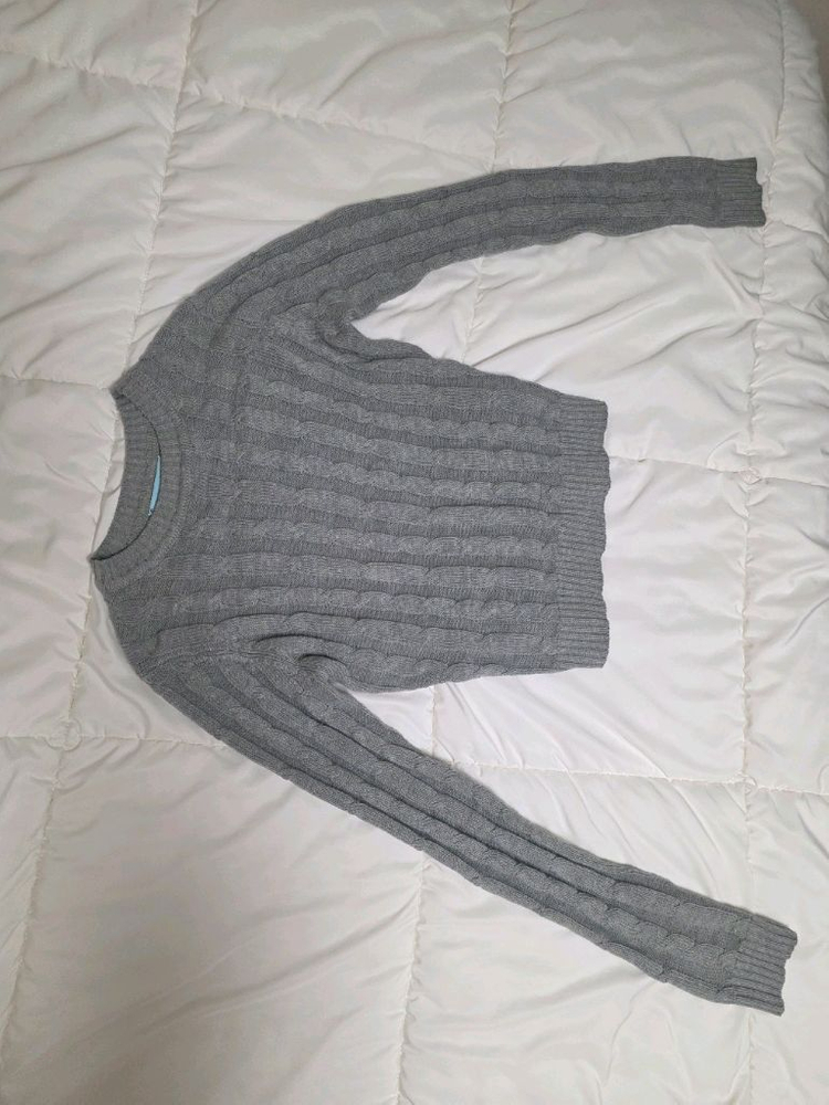 페일제이드 케이블 니트 그레이 라운드넥 이미지