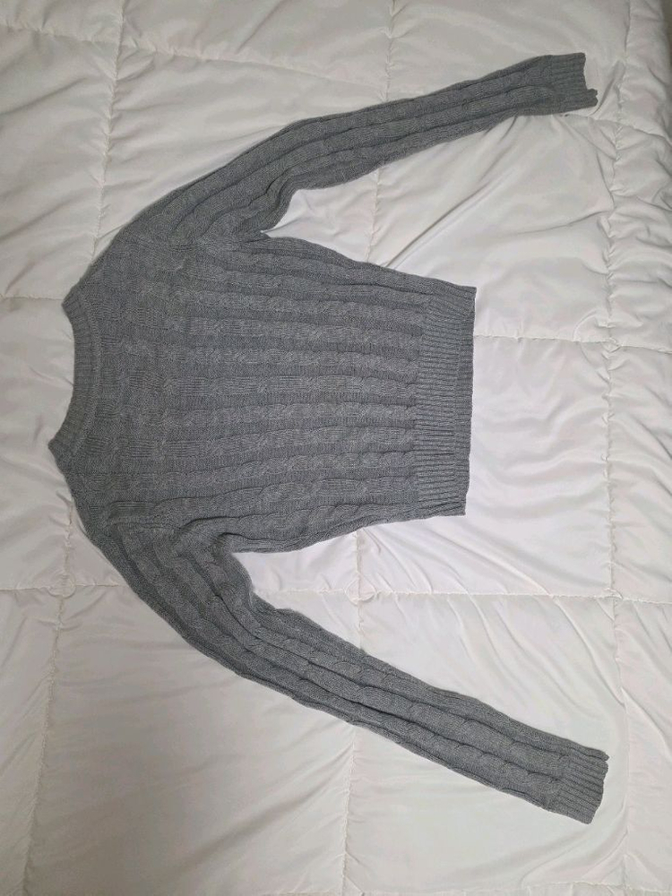 페일제이드 케이블 니트 그레이 라운드넥 이미지