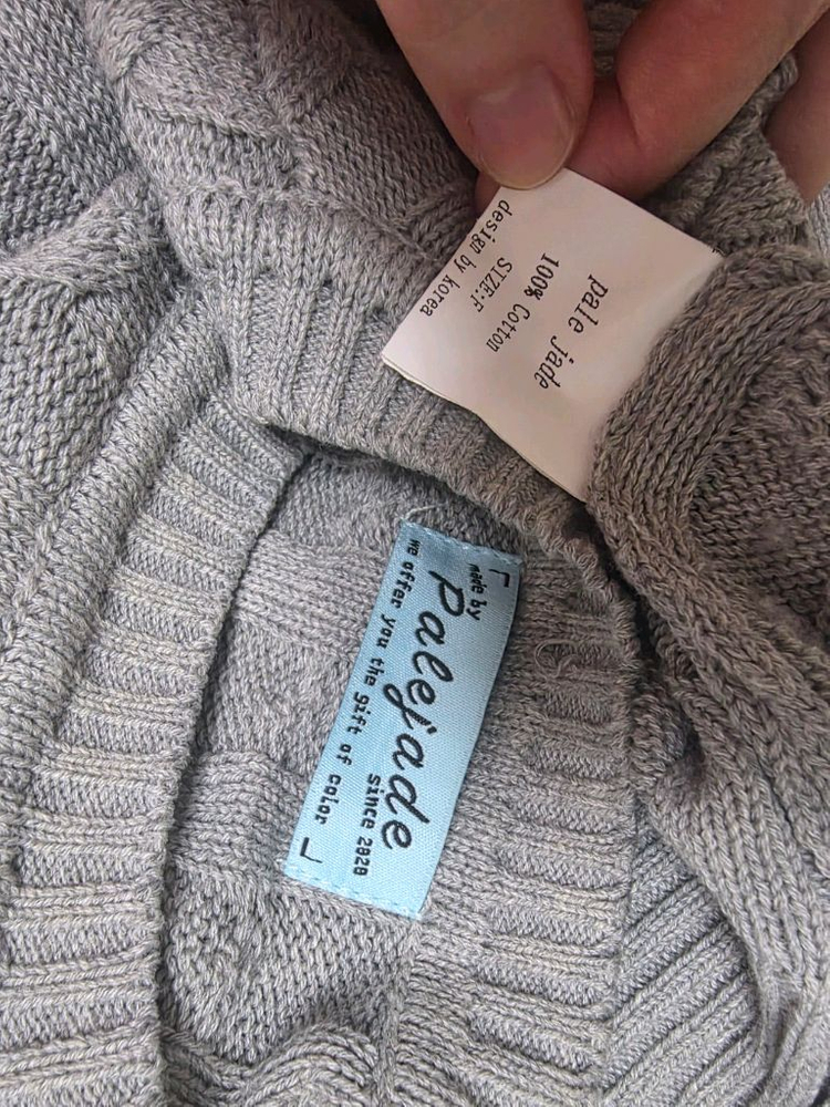 페일제이드 케이블 니트 그레이 라운드넥 이미지