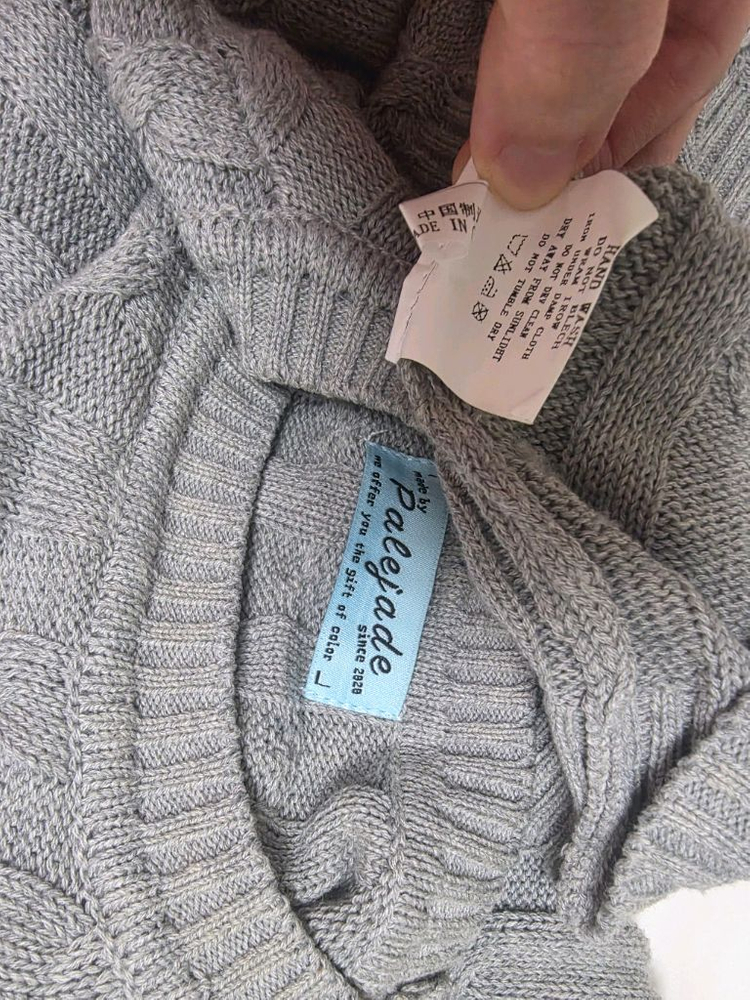 페일제이드 케이블 니트 그레이 라운드넥 이미지